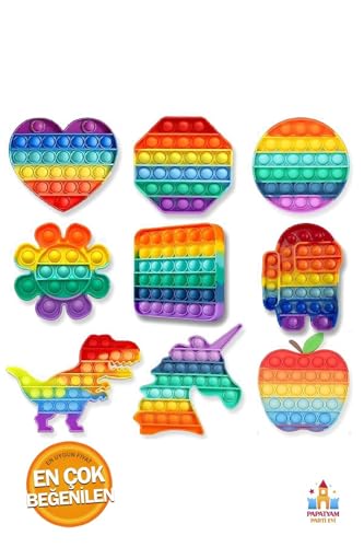 Oyuncak — Papatyampartievi Pop It Push Buble Fidget Gökkuşağı Özel Pop Duyusal Zihinsel Stres Popit 1 Adet