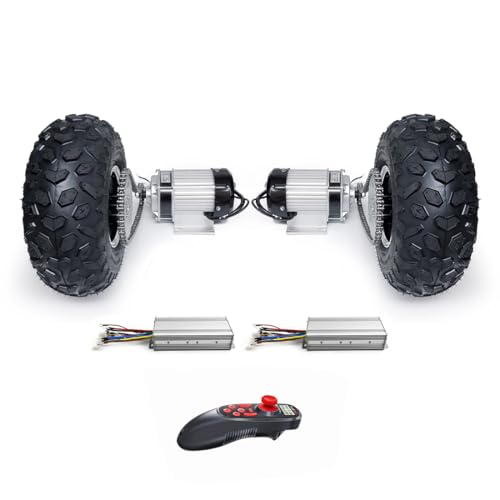 L-faster Electric Trolley Cart with Reverse Button,#420 Chain Drive, Dual Brushless Gear Motor Kit, DIY, 14.5 Inch Wheel, 48V, 1500W (Max Speed 13kph)