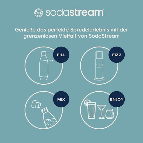 SodaStream Wassersprudler DUO Umsteiger| inkl.1x 1L Glasflasche und 1x 1L FUSE Kunststoffflasche (spülmaschinengeeignet) | Farbe: Titan