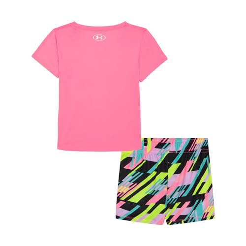 Image of Under Armour Girl's 2-piece Short Sleeve Tee and Shorts Set, Lightweight and Comfortable