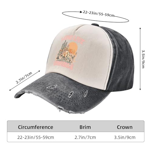 Gorra estilo vaquero negra unisex vintage de algodón miniatura 5