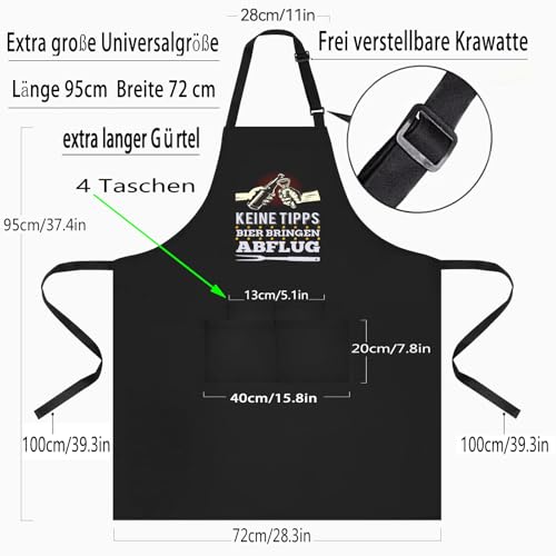 DXDXDXD Grillschürze für Männer - Lustige Geschenkidee, Persönliche Küchenschürze für Garten & Camping in Schwarz Schürze BIER