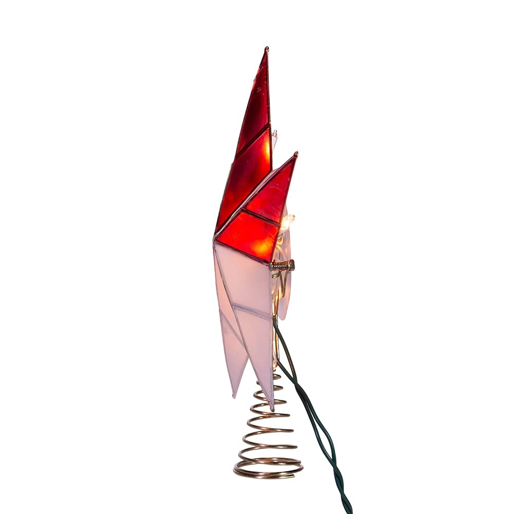 Kurt S. Adler UL3142 Capiz-Stern-Baumspitze, 25 cm, vermessingt, amerikanische Flagge