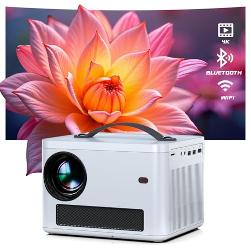 Image of Projector with WiFi and Bluetooth, Native 1080P Projector 4K Support with Automatic Vertical Keystone Portable Movie Projector, Compatible with Phone/Laptop/TV Stick