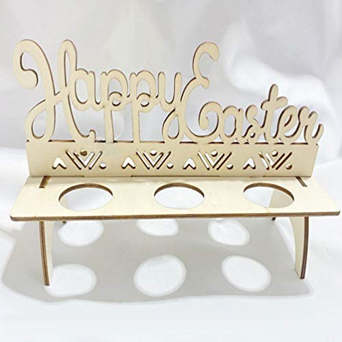 NUOBESTY 3 stks Pasen Ei Houder Houten Pasen Ei Plank Konijn Kip Vorm Pasen Eieren Display Stand Desktop Ornament Pasen… - Image 7