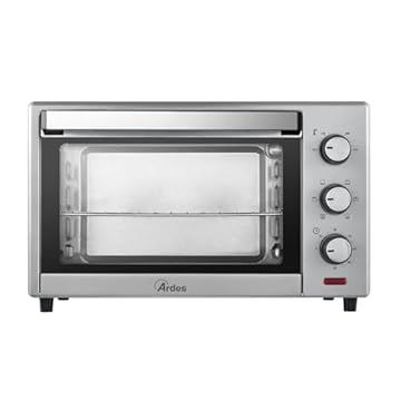 Ardes - AR6226S Fornetto Elettrico Ventilato Capienza 25 Litri con Luce Interna 6 Funzioni Cottura Timer Doppio Vetro con Accessori Modello Silver