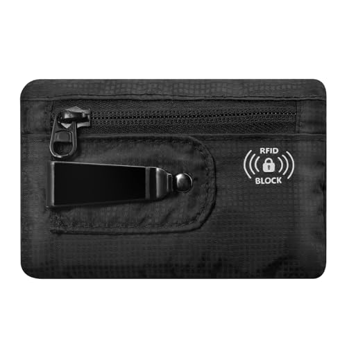 KOSMCCO RFID Blocking Clip Stash Pocket, Compact Hidden Travel Belt Wallet for Cards & Cash - Slim...