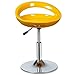 MOCHIYIA Stołki barowe regulowane obrotowe siedzisko puste oparcie podnośnik gazowy chrom podnóżek krzesło do śniadania, baru blatu kuchni i domu, okrągły stołek barowy (żółty)