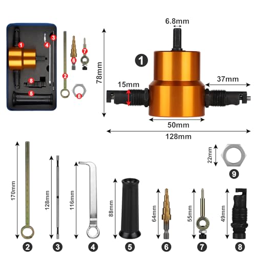 CPROSP Dubbele kop metalen knabbel, plaatsnijder voor accuschroevendraaier - Afbeelding 3