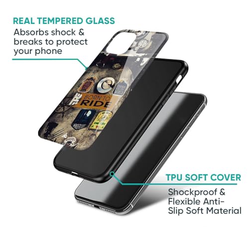 Image of Printed Tempered Glass Back Case Cover Compatible with iQOO Neo 10 5G - Ride Mode On Real Glass case