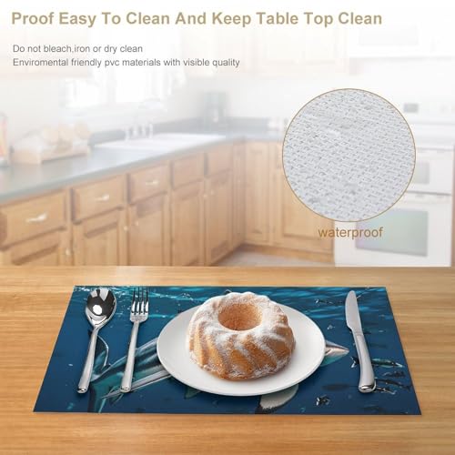 Set de table imperméable antidérapant PVC table salle à manger 6 pcs - 5