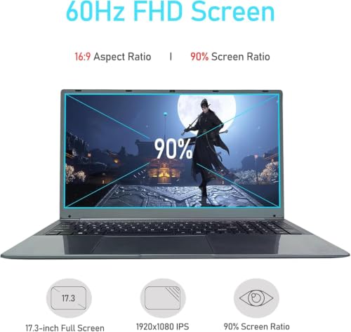 Image of 17.3-inch Laptop: Celeron N5095 Processor (up to 2.9GHz), 8GB RAM + 512GB SSD Storage, Win 11 OS, with WiFi, USB 3.0, Webcam - Ideal for Students and Business Use