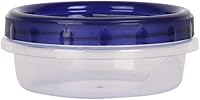 Vista 4 de [4 Oz - Azul - 6 PK] Contenedores de almacenamiento de alimentos con tapa giratoria Recipientes de almacenamiento herméticos a prueba de fugas