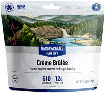 Backpacker's Pantry Creme Brulee - Freeze Dried Backpacking & Camping Food - Emergency Food - 12 Grams of Protein, Vegetarian, Gluten-Free - 1 Count