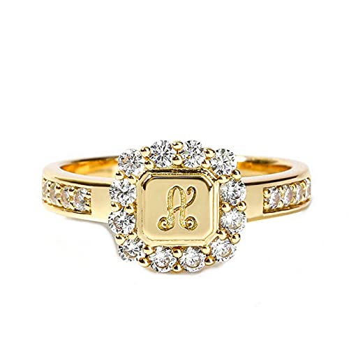 Jeulia Diamond Personalized Custom Rings for Women cz Sterling Silver A Little Sparkle Monogram Ring Band Wedding Engagement Anniversary Promise Ring Bridal Sets