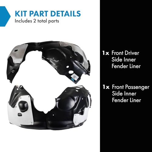 Image of TRQ Front Inner Fender Liner Set Compatible with 2015-2018 Ford Edge FO1248175 FO1249175