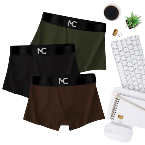 Image of Men's Microfiber Boxer Briefs for Men | Ultra Soft, Breathable, Moisture Wicking Stretch Trunks | Anti-Chafing Comfort | Elastic Waistband Pack of 3