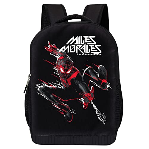 Marvel Mochila Homem-Aranha para meninos escolares, meninas, mochila infantil | Mochila infantil Miles Morales Spiderman Mochila de malha, Miles Morales, 18x12x6 inches, Mochilas Daypack