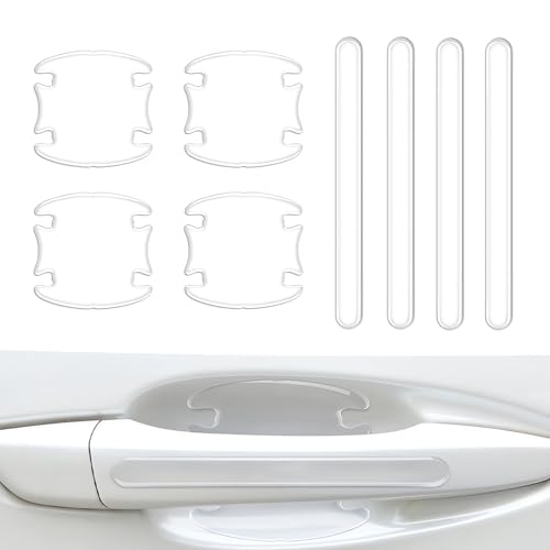 8Pcs protezione portiere auto Adesivi Trasparenti Antigraffio per La Maniglia Della Porta Dell'auto, Automobile Vernice Protettive Copri Autoadesive, Strisce Anticollisione Pellicole Protettive