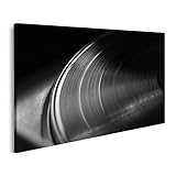 Montée sur panneau en bois islandburner Tableau Tableaux Disque Vinyle Platine mémoire Nostalgie lumière sélective thème Mise au Point Photographie Noir et Blanc Cadre sur Toile Impression Photo Affiches