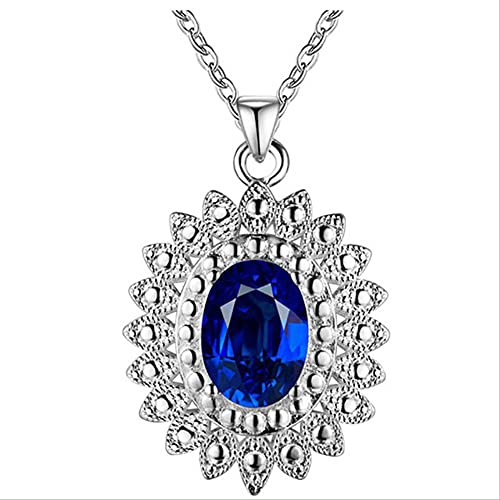 Collier de Pierres précieuses 925 en argent avec saphir véritable et émeraude
