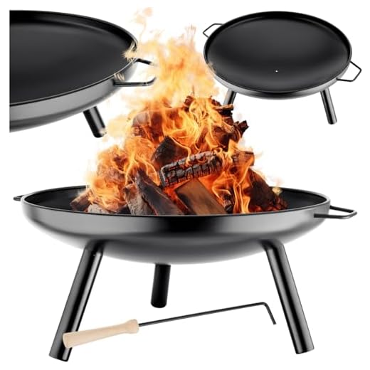 tectake® Braciere con Attizzatoio, in Acciaio Resistente al Calore, con Braciere da Giardino, Molto Solido, Facile Trasporto, Design Ponderato, Giardino Design