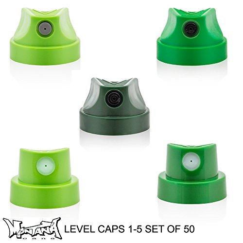 Montana Gold Level Green Caps Bulk set of 50 for Street Art Spray
