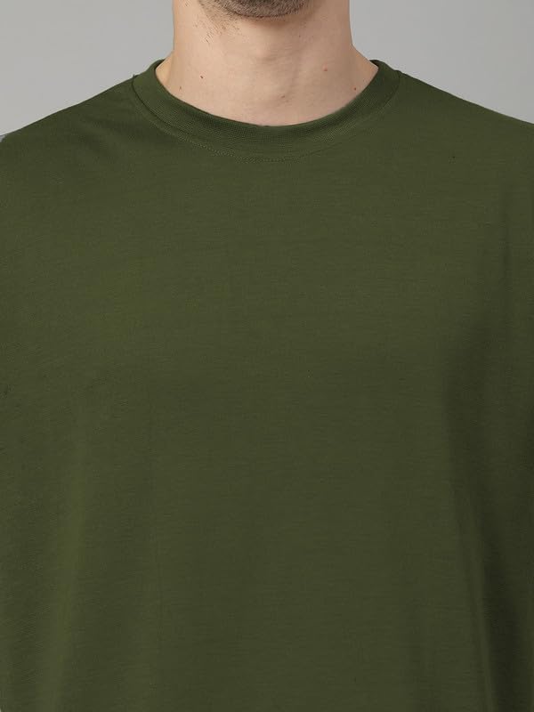 Image of CHKOKKO Oversized Tshirt for man Solid Classic Round Neck Loose Fit Half Sleeve Soft and Comfortable Casual Stylish wear for Summer