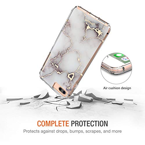 Coque iPhone 6S Plus rigide dorée style urbain chic flash blanc - 5