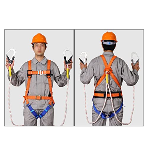 YHNNH Kits de arneses seguridad cuerpo completo, protección contra caídas, escalada con gancho y cuerda(Double Hook,3 Months)