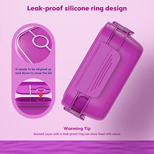 Image of Bento Box Adult Lunch Box,3 Stackable Bento Lunch Containers for Adults