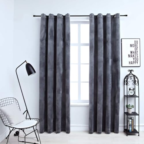 Vetnasa Cortinas Opacas Anillas 2 uds tercio Antracita 140x175 cm Casa y jardín, Decoración, Tratamientos de la Ventana, Cortinas y visillos Antracita 1,85 KG