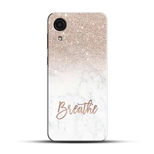 Image of COLORflow Back Cover Compatible with Samsung Galaxy A03 Core | (Best for Girls) Quotes (Breathe) Marble | Designer Printed Hard CASE Bumper Back Cover Compatible with Samsung Galaxy A03 Core