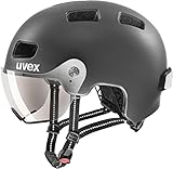 uvex Unisex – Erwachsene, rush visor Fahrradhelm, dark silver mat, 55-58 cm