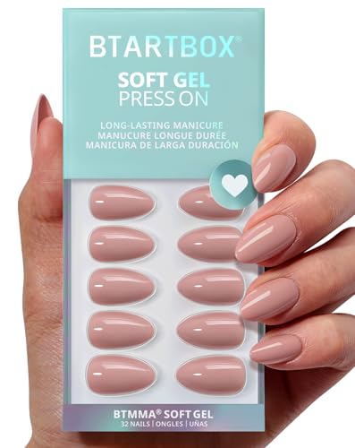 BTArtbox Press On Nails Almond - Flesh Pink Nude Short
