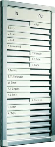 Legamaster 7-622300 In-and-Outboard Professional, An-und Abwesenheitsübersicht für 30 Personen, 26 x 77 cm, eloxiertes Aluminium