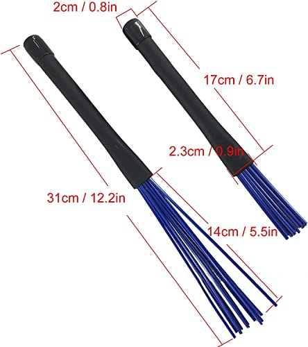 image for TUOREN Jazz Drum Brushes Drumsticks Nylon Brushes with Comfortable Rub