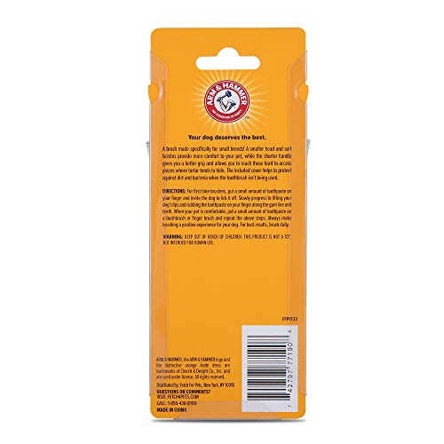Arm & Hammer Escova de dentes e capa para cães pequenos | Melhor escova de dentes com capa para raça