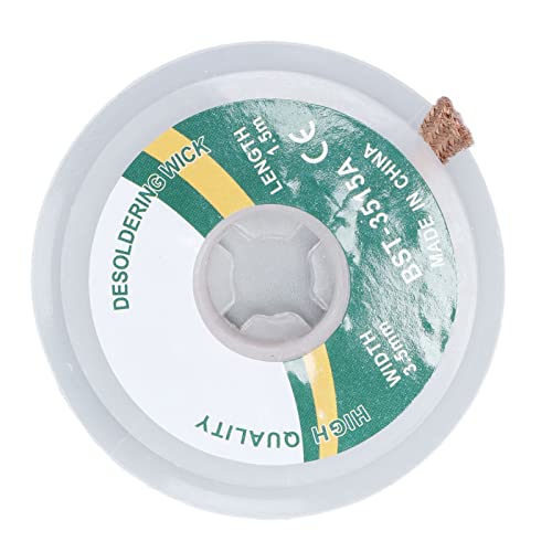 TIKATARER Strumento di Rimozione della Saldatura di Dedinante Senza Cinghia di Treccia di Rame in Lega di Rame in Lega di Pulizia 1,5 Metri, per L'elettronica (3,5mm (3515A))