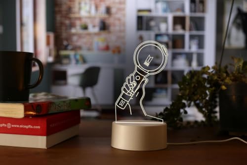 Image of AICA 3D Illusion Korean Heart BTS LED Lamp � Korean Heart BTS Gift for Girls Women Lamp - Warm Yellow LED Light (BTS Light Stick)