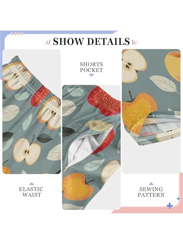 Farmhouse Apples Leaves Boys Pants for Kids Jogger Pants with Pockets S4