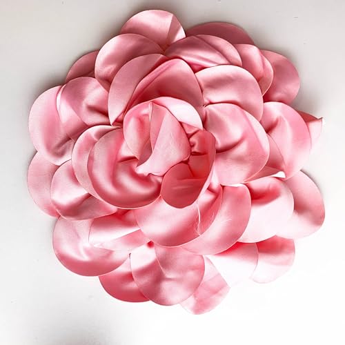 Image of Heyiwell Large Satin Fabric flower for Brooch Pin Wedding Party Dance Dress Suit Clothes Head Hair Accessories DIY Decor 9.45 inchInch