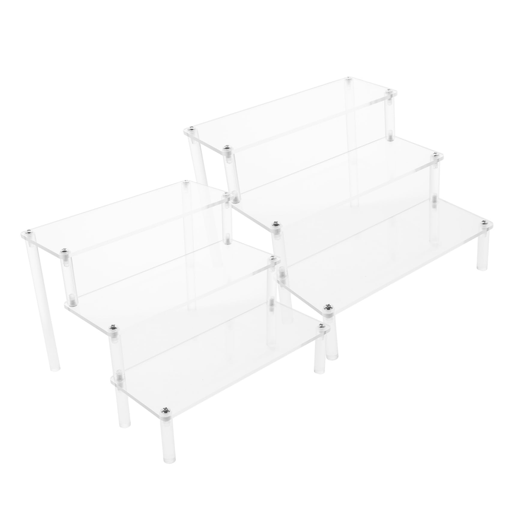 2stücke Acryl-riser Displayständer Klarer Spielzeug Und Figurenhalter Dreistufige Präsentationsständer Für Sammlungen Für Schmuck Und Dekorationsobjekte