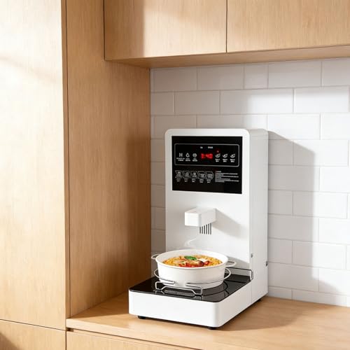 BDJSN Olla para Pasta De Autoservicio De 2200 W con 300 Tazones, Máquina Portátil para Cocinar Fideos, con Pantalla Táctil Inteligente, Tiempo De Calentamiento Ajustable