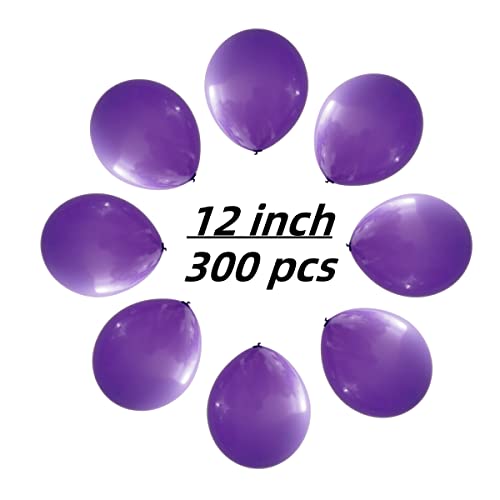 Image of 300 Pack Purple Balloons 12 inch Purple Latex Party Balloon Bulk for Various Party Events Decorations
