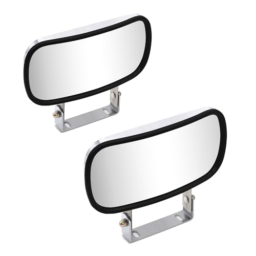 WLLW Stainless Steel Rectangular Universal Convex Mirror w/U-Bracket fit for Forklifts Tractors Boats Cars Trucks Improves Visibility A Pair Convex Mirror