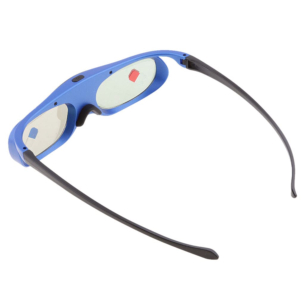 P Prettyia Lunettes 3D pour Projecteurs Dlp-Link Active Shutter - Noir + Bleu