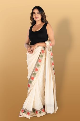 Image of Abhi Readymade Saree Blouse for Women- Sleeveless, Round Neck, Regular-fit, Stretchable, Pull-on Style Blouse