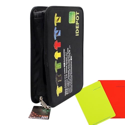 Accesorios de árbitro de fútbol: estuche de almacenamiento de tarjetas de nailon de 6 x 4 pulgadas