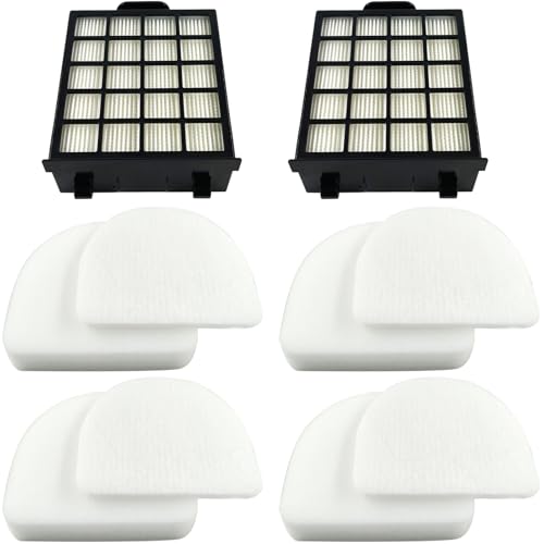 Dttery AZ4002 Filter Kit Replacement for Shark POWERDETECT Upright Vacuum AZ4000 AZ4002 AZ4002W, Part XFFAZ4000 XHFAZ4000, 4 Foam, 4 Felt, 2 HEPA